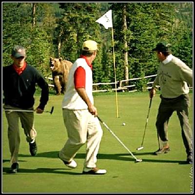 Yes I was PLAYING golf with the guys again, Believe me for once, But then your Mother showed up.